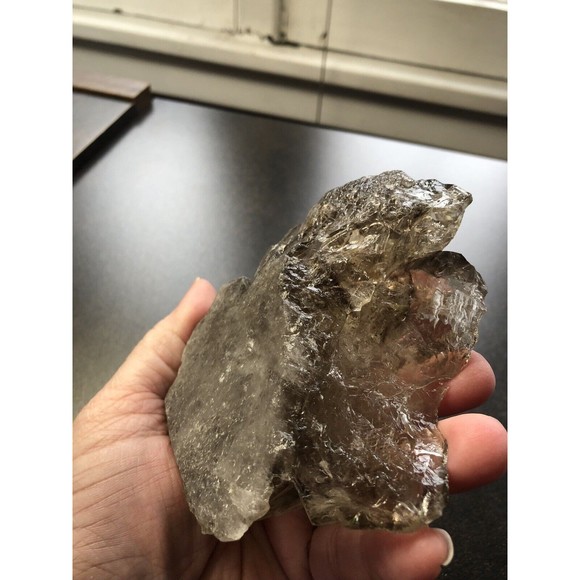 Elestial Smoky Black Quartz Crystal 15oz, Grounding Protection Metaphysical - Picture 16 of 16